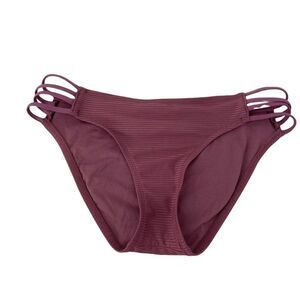 Mauve Bikini Bottom Womens Size M Ribbed Ladder Side Hip Straps Mossimo Swimwear